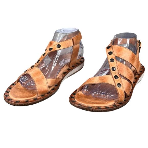 Bed Stu Women’s Kavala Brown Leather Studded Gladiator Sandal Size US 8 - Picture 6 of 12